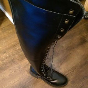 Thigh high combat boots